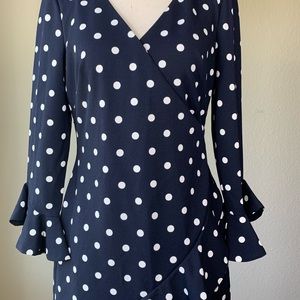EUC Ralph Lauren dress sz 6P perfect Navy polka dot dress.